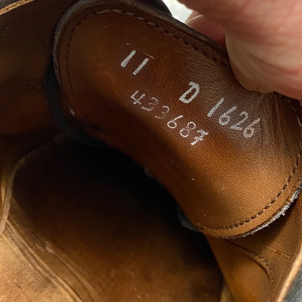 Allen Edmonds Strand Oxford Mens 11 D Brown Leather Brogue Cap Toe Dress Shoes